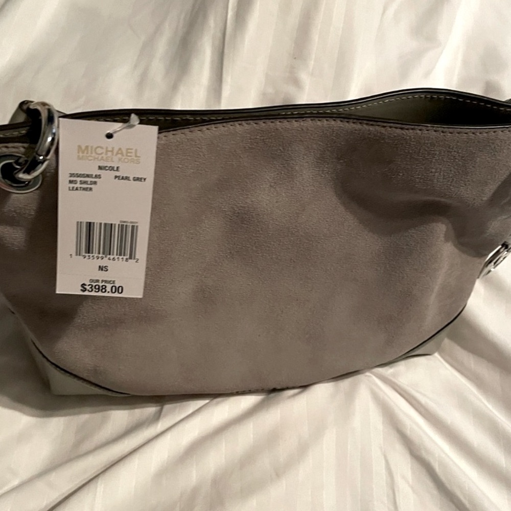 Gorgeous Michael Kors Pearl Gray Nicole Bag